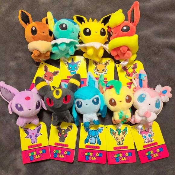 Pokemon Eevee Plush Keychain | Leafeon Kawaii Doll Pendant | Cute Gift for Kids - Picture 2 of 3